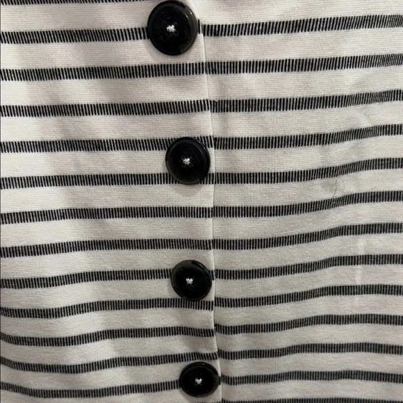 LOFT Black and White Striped Mini Dress - Picture 3 of 4